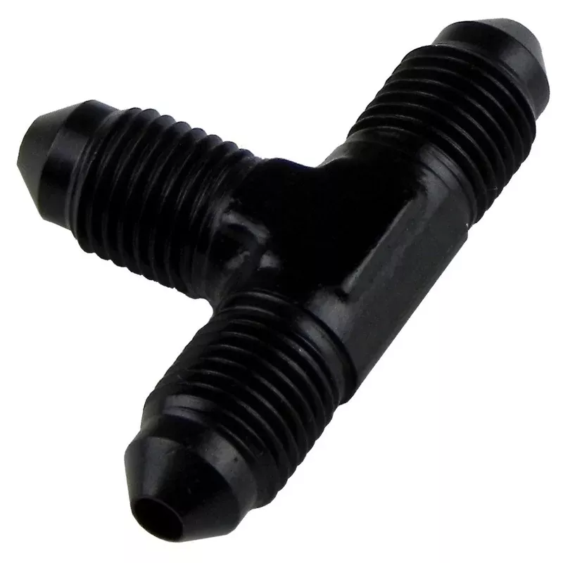 -3AN 3 Way Male Tee Black Aluminum 1pc