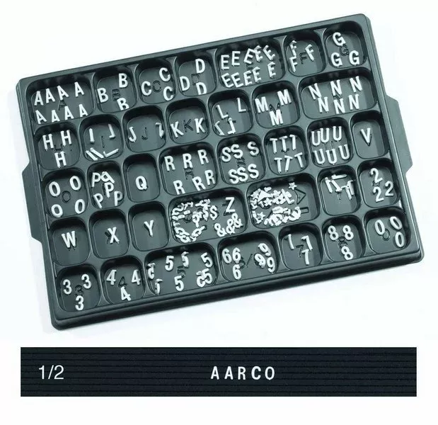 Aarco Products HF.50 Helvetica Typeface 1/2″ Plastic Letters