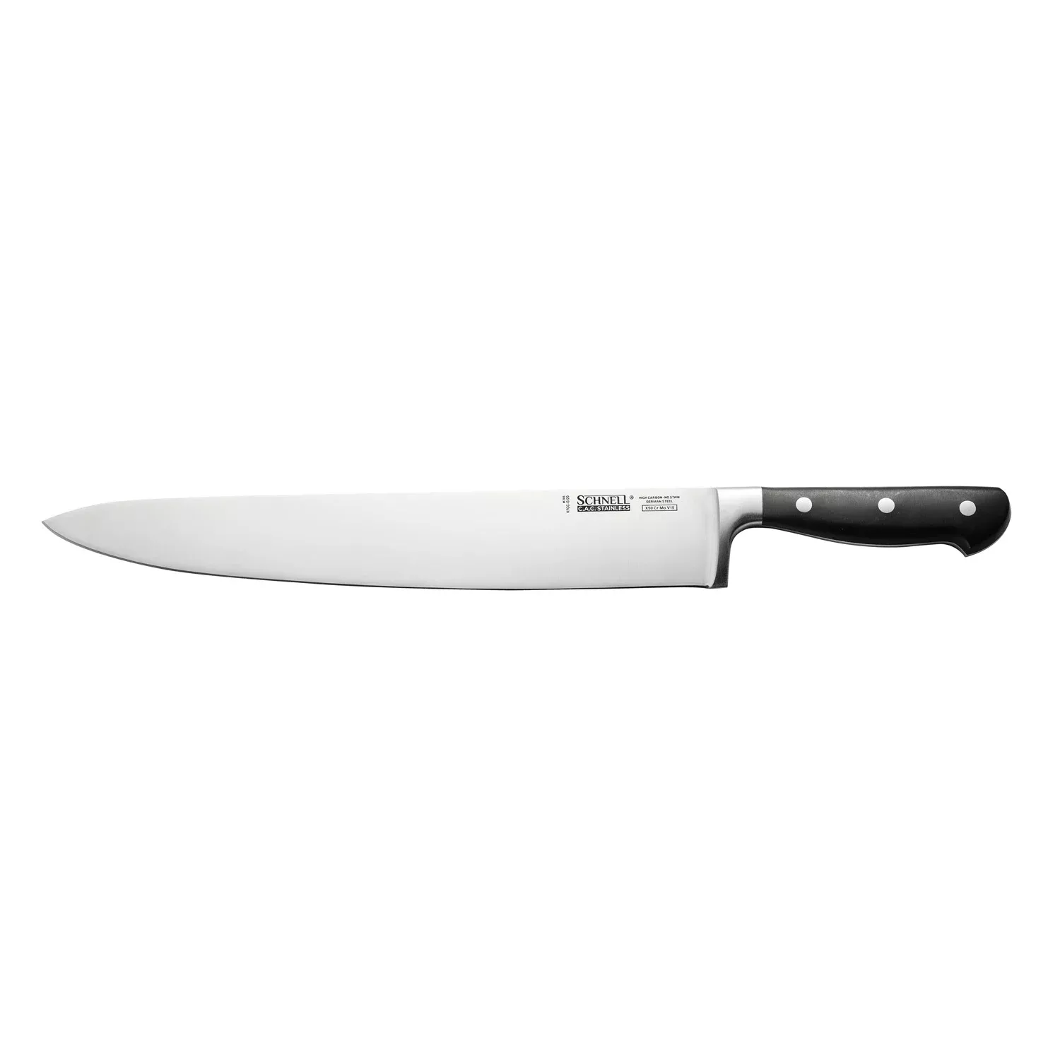 CAC China KFCC-G120 Schnell Forged Chef Knife 12″ with Black Handle