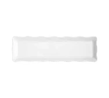 G.E.T. Enterprises ML-129-W Bake and Brew White Melamine Scalloped Rectangular Tray 21″ x 5-1/4″