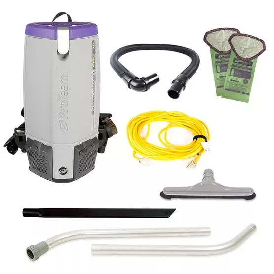 Proteam Supercoach Pro 6QT, Backpack Vacuum, 11.6lbs, Electric, With Tools, HEPA, 3 Year Warranty