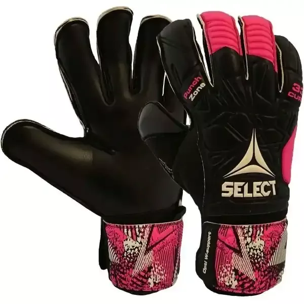 Select Size 7 Black/Pink Goalkeeper Gloves