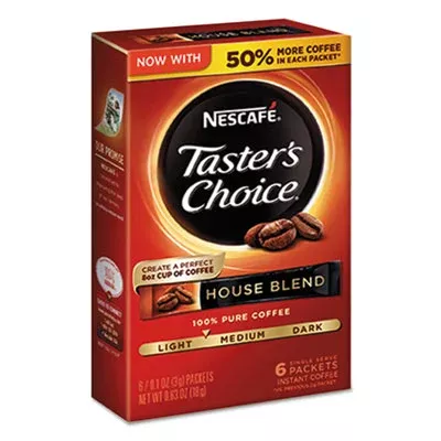 Taster’s Choice House Blend Instant Coffee, 0.1 oz. Stick, 6/Box, 12Box/Carton