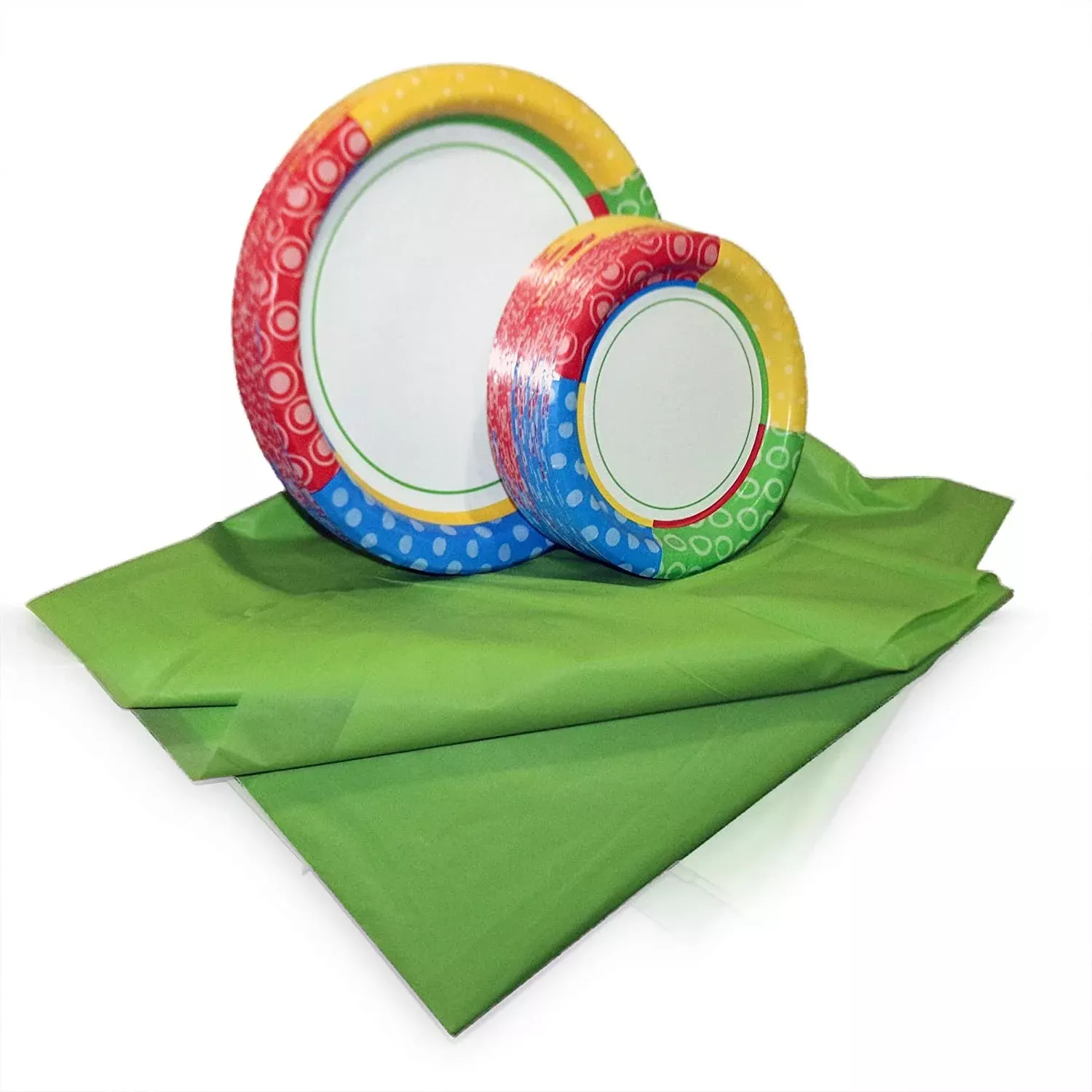 TigerChef Dazzling Dots Disposable Paper Plates Set, Service for 48