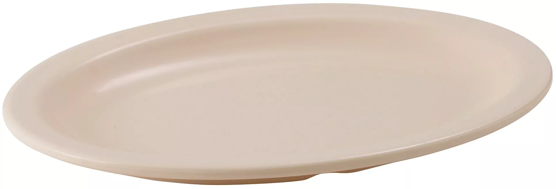 Winco MMPO-96 Tan Melamine 9 3/4″ x 6 3/4″ Oval Platter with Narrow Rim