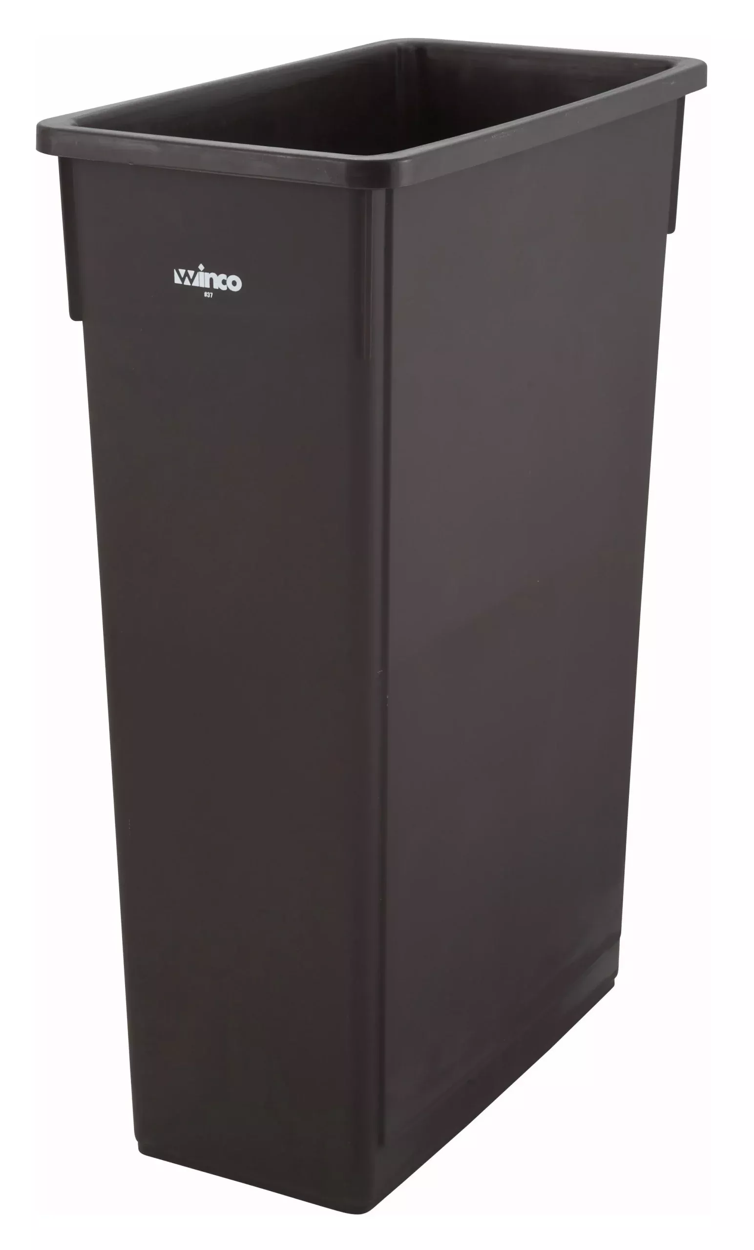 Winco PTC-23B Brown Slender 23 Gallon Trash Can