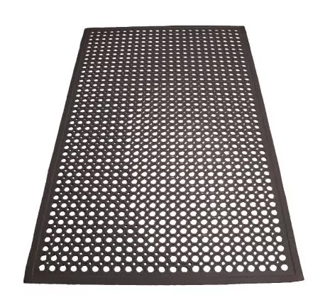 Winco RBM-35K-R Black Anti-Fatigue Rubber Floor Mat, Rolled, 3′ x 5′ x 1/2″