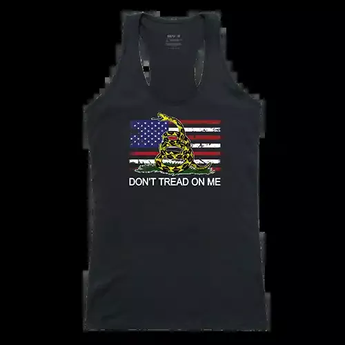 Women‘s Graphic Tank Flag W/Gadsden, Black, M
