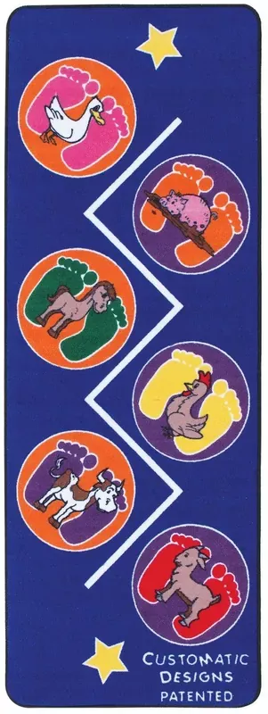 Zig Zag Jump Carpet Mat, 27” X 71” – Get Your Students Moving and Active!