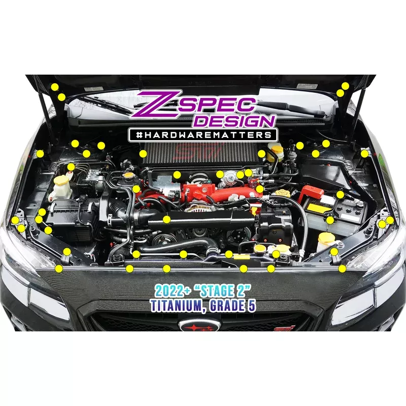 ZSPEC “Stage 2” Dress Up Bolts Grade-5 Titanium Fastener Kit | 2015-2021 Subaru WRX/STI (00843612137265)